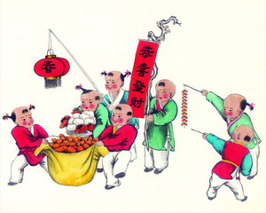 春节儿童画:小年