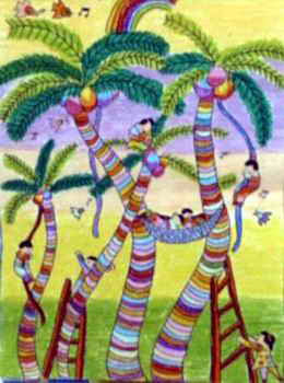 椰子树简笔画:椰子如何剥壳