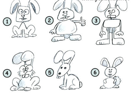 兔子简笔画:小白兔和大灰狼