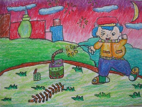 鞭炮简笔画:关于鞭炮的传说(二)
