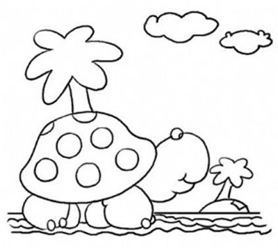 海洋生物简笔画:古老顽强的物种--海龟_+海洋生