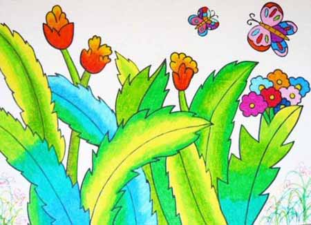 儿童画春天:春风飞过蔷薇