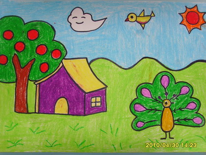 绿色家园儿童画:智慧生活美丽家园