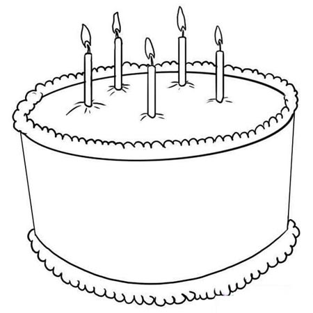 生日蛋糕简笔画:生日蛋糕 _ 生日蛋糕简笔画
