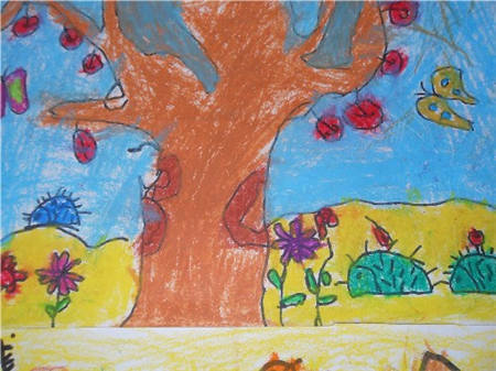 儿童画秋天:秋天的脚步