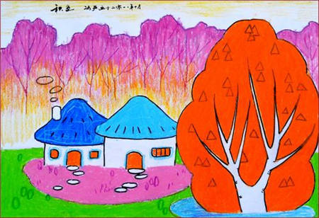 也许 孩子画的树叶比树还大,也正常.图片