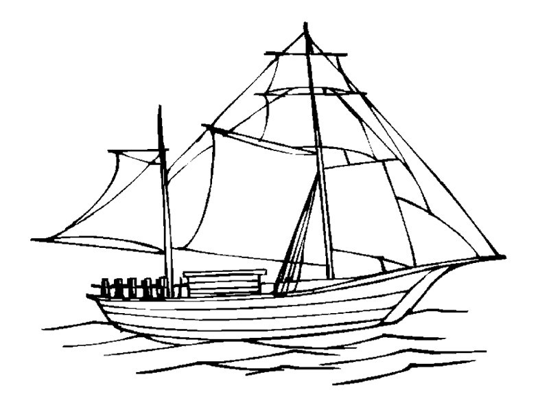 帆船简笔画:简笔画船