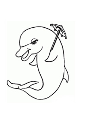 海洋生物简笔画:海豚和潜水艇_海洋生物简笔画