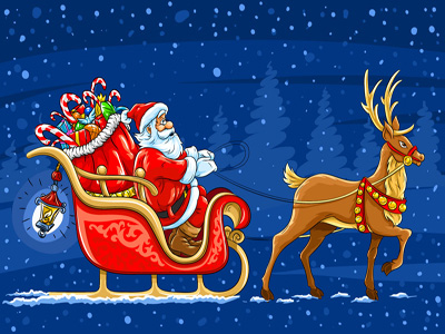简笔画 简笔画人物 圣诞老人简笔画    每年圣诞节,圣诞老人骑在驯鹿