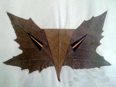 树叶贴画作品 -2
