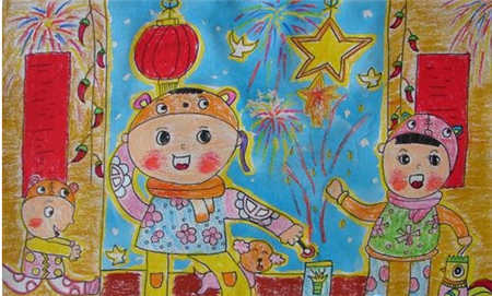 春节儿童画:金玉满堂