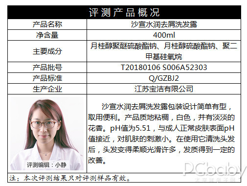 性质温和 沙宣水润洗发露评测