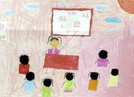 教师节儿童画:青春不悔