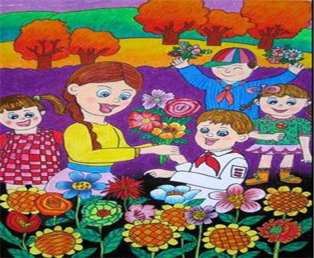 教师节儿童画:有味道的老师_教师节儿童画