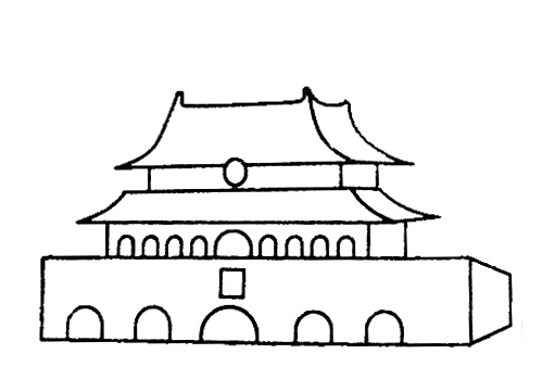 天安门简笔画:我是中国人_天安门简笔画
