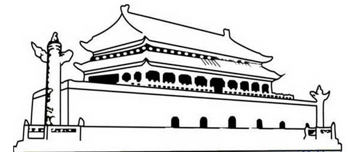 天安门位于北京城的传统的中轴线上,由城台和城楼两部分组成,造型