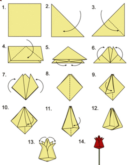 折纸大全:简单的玫瑰花折纸