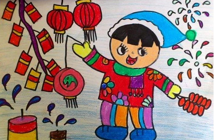 关于欢度春节的图画相关文章: 儿童画画入门之简笔画-2016 篇四:新年