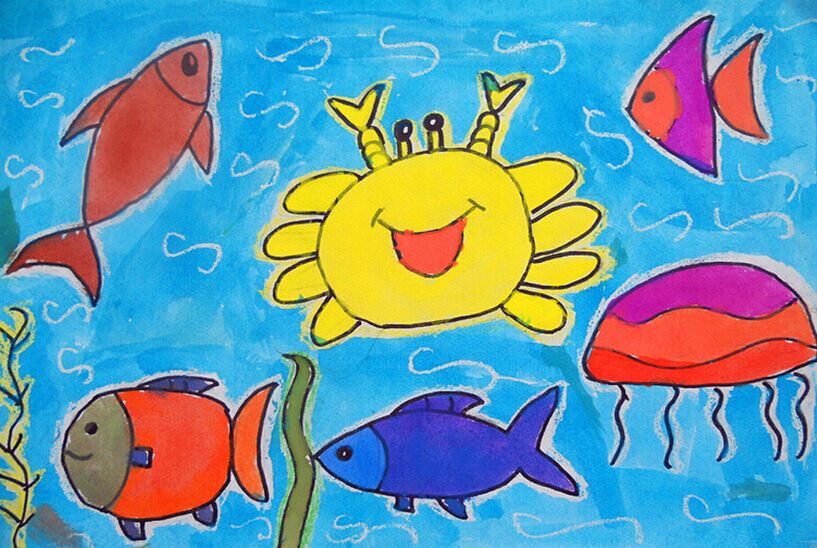 早教 早教资源 儿童画 海底世界儿童画   作者凡尔纳描写了一个美丽的