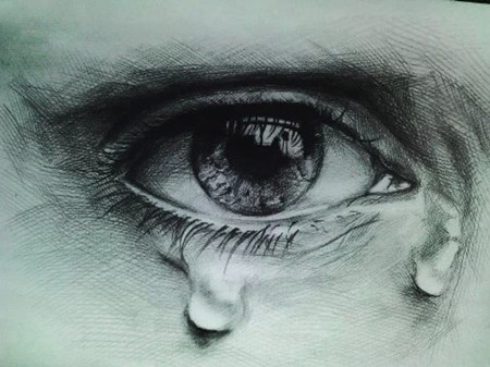 素描图片:流泪的眼睛