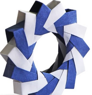 折纸大全:3D立体折纸环的手工折纸教程_折纸