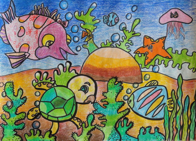 海底世界儿童画:海底世界游记_海底世界儿童画