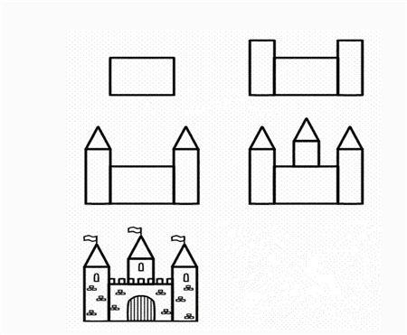 城堡简笔画:镜中的城堡