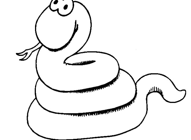 蛇的简笔画:吐舌蛇